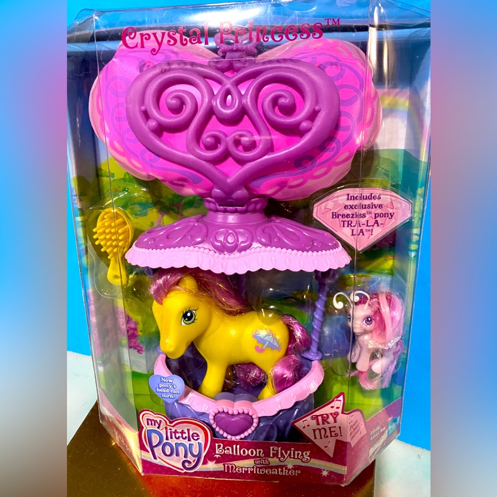 MY LITTLE PONY G3 NWT VTG 2005 CRYSTAL PRINCESS BALLOON FLYING WITH MERRIWEATHER